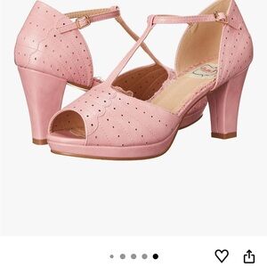 Chic Pink T-Strap Heels